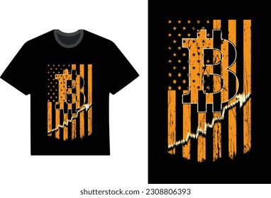 Bitcoin t-shirt design vector template