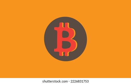 Bitcoin unit design made in orange color gradation.