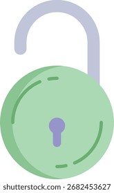 Diseño de icono plano de desbloqueo de Bitcoin