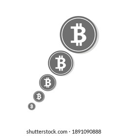 Bitcoin up. Bitcoin Growth Icon Colored Icon Vector Illustration