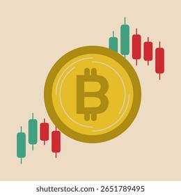 Bitcoin está em uma tendência de alta e baixa na imagem comercial