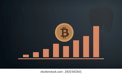 Bitcoin uptrend graph, future of money, background picture