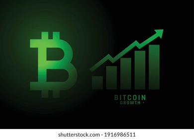 bitcoin upward rise trend growth chart concept background