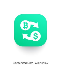 Bitcoin to USD exchange icon