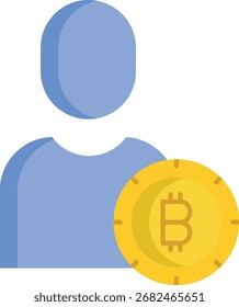 design de ícone plano do usuário do bitcoin