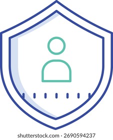 design de ícone de cor de contorno de cabeça de usuário bitcoin