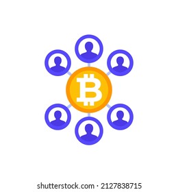 bitcoin users or holders icon on white