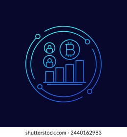 bitcoin users icon, linear design