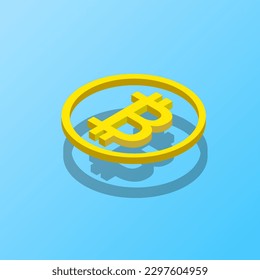 Ilustración 3d del vector de monedero de bitcoin Cryptocurrency. tecnología blockchain. Negocio