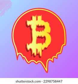 Ilustración 3d del vector de monedero de bitcoin Cryptocurrency. tecnología blockchain. Negocio	