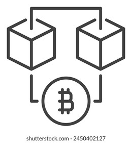 Bitcoin vector Blockchain Technology concept icon or symbol in thin line style