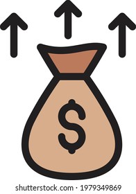 icono de línea de color de vector bitcoin