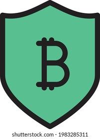 icono de línea de color de vector bitcoin