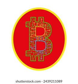 Bitcoin vector. Electronic money. Abstract Bitcoin. Electronic business bitcoin.