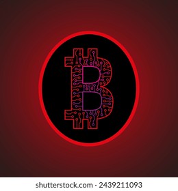 Bitcoin vector. Electronic money. Abstract Bitcoin. Electronic business bitcoin.