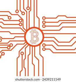 Bitcoin vector. Electronic money. Abstract Bitcoin. Electronic business bitcoin.