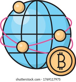 icono de color plano del vector de bitcoin 