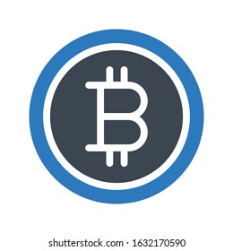 bitcoin vector glyph color icon 