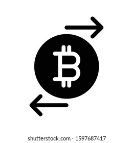 bitcoin vector glyph flat icon 