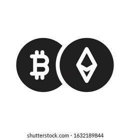 bitcoin vector glyph flat icon  