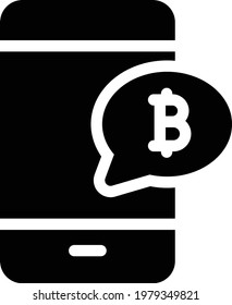 icono plano de glifo vector de bitcoin
