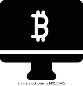 icono plano de glifo vector de bitcoin