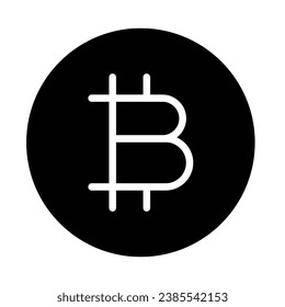 Icono De Glifo Vector De Bitcoin Para Uso Personal Y Comercial.
