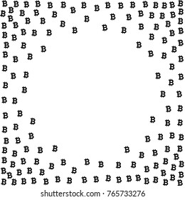 Bitcoin vector halftone background. Cryptocurrency black texture on white