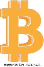 Bitcoin vector halftone icon. Cryptocurrency and blockchain symbol. Isolated on white