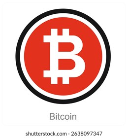 Bitcoin vector icon concept design