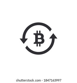 Bitcoin vector icon. Crypto currency symbol. Blockchain secure cryptocurrency. Coin icon. Money symbol. Finance symbol. Cash icon. Currency exchange. Money. Financial operations. Transfer. Bitcoin