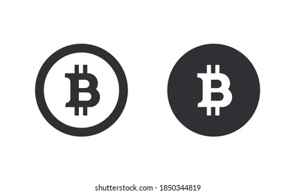 Bitcoin vector icon. Crypto currency symbol. Blockchain secure cryptocurrency. Coin icon. Money symbol. Finance symbol. Cash icon. Currency exchange. Money. Financial operations. Transfer. E-money.
