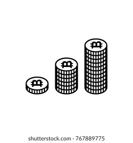 Bitcoin vector icon. Cryptocurrency symbol isolated on white