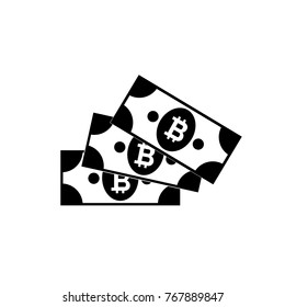 Bitcoin vector icon. Cryptocurrency symbol isolated on white