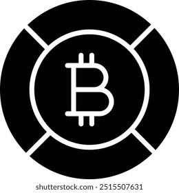 Ilustración de diseño de icono de Vector de Bitcoin