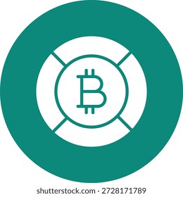 Ilustración de diseño de icono de Vector de Bitcoin