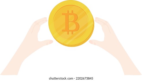 Icono de vector de bitcoin dibujado a mano