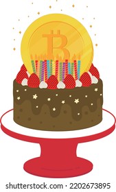 Icono de vector de bitcoin dibujado a mano
