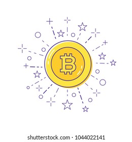 Bitcoin vector icon illustration on white background