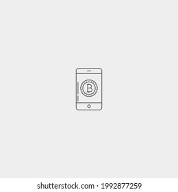 Signo de ilustración de icono de vector de bitcoin