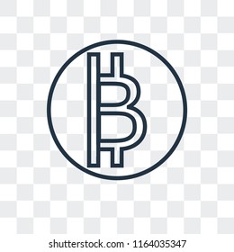 Bitcoin vector icon isolated on transparent background, Bitcoin logo concept