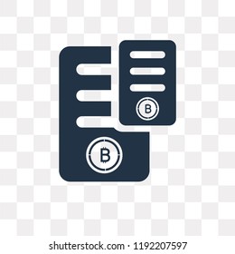 Bitcoin vector icon isolated on transparent background, Bitcoin transparency concept can be used web and mobile