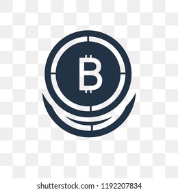 Bitcoin vector icon isolated on transparent background, Bitcoin transparency concept can be used web and mobile