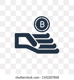 Bitcoin vector icon isolated on transparent background, Bitcoin transparency concept can be used web and mobile
