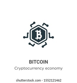 Bitcoin vector icon on white background. Flat vector bitcoin icon symbol sign from modern blockchain collection for mobile concept and web apps design.