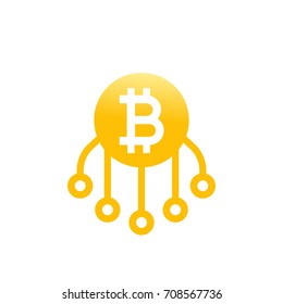bitcoin vector icon on white