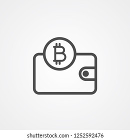 Bitcoin vector icon sign symbol linear