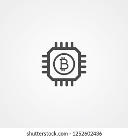 Bitcoin vector icon sign symbol linear