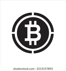 Bitcoin Vector Icon Silhouette Art, Bitcoin Money Icon, Bitcoin Sign Vector Illustration, Bitcoin Symbol Vector Illustration

