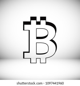 Bitcoin vector icon, stock vector illustration flat design style